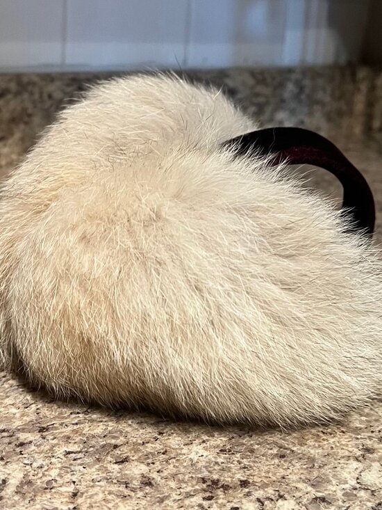 *NEW* {Genuine} Fox Fur Ear Muffs With A Chocolate Brown Velvet Headband* main image 6
